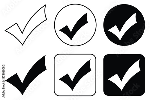 Simple Tick icon accept approve sign" Black Check Mark Icon Set