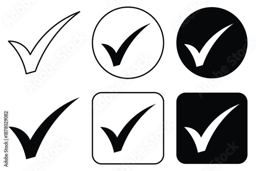 Simple Tick icon accept approve sign" Black Check Mark Icon Set