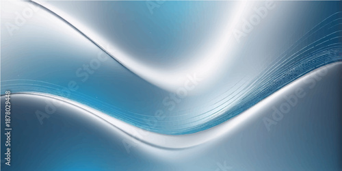 Smooth digital art illustration featuring a futuristic abstract blue wave background with flowing lines and a curved motion pattern for a professional business technology wallpaper