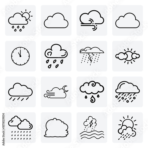 Minimalist Atmospheric Ui Components – Cloudy Skies, Fog, And Windy Conditions For Web And Mobile Applications