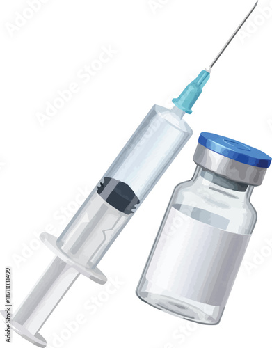 Realistic Syringe and Vial Set