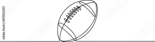 Continuous Line Drawing of American Football Icon. Hand Drawn Symbol Vector Illustration, one line Art icon drawing vector