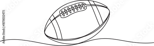 Continuous Line Drawing of American Football Icon. Hand Drawn Symbol Vector Illustration, one line Art icon drawing vector