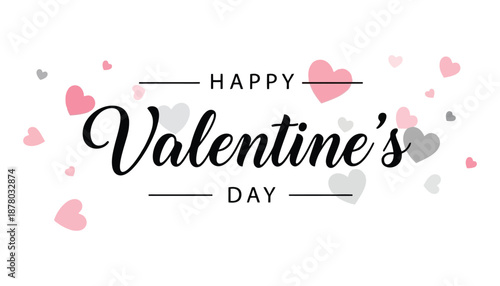 Valentine's day greeting card with hearts and romantic text