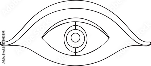 a black and white drawing of an eye with a target in the center