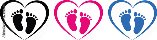 Sweet baby footprints embraced by loving hearts, a symbol of new beginnings and joy