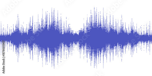 Abstract music background featuring digital blue sound wave equalizer illustrations and audio frequency spectrum lines in a modern electronic technology vector design