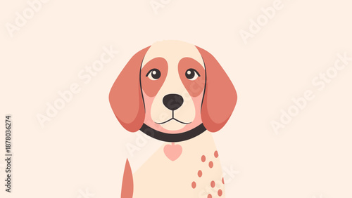 Charming Vector Illustration of a Melancholy Puppy Dog with Cream and Brown Fur