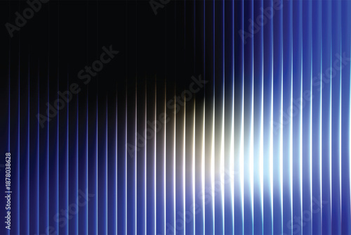Abstract blue and white vertical lines with dark background and bright light vector