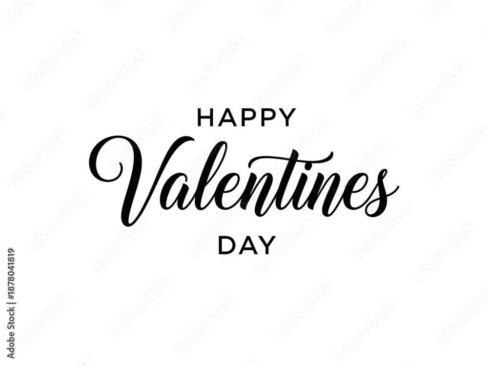 Fototapeta premium Happy valentines day black lettering