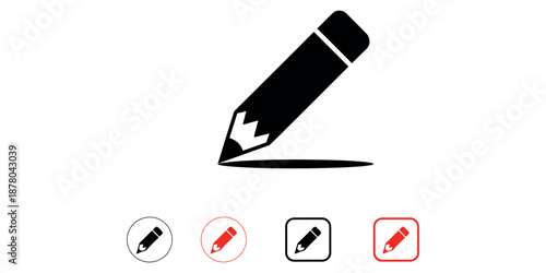 Pencil icons in various styles for creative design vector.