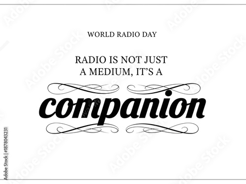 World radio day typography with elegant black design