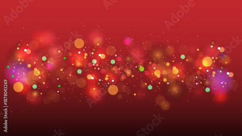 Abstract red background with bokeh lights and vibrant warm color gradient