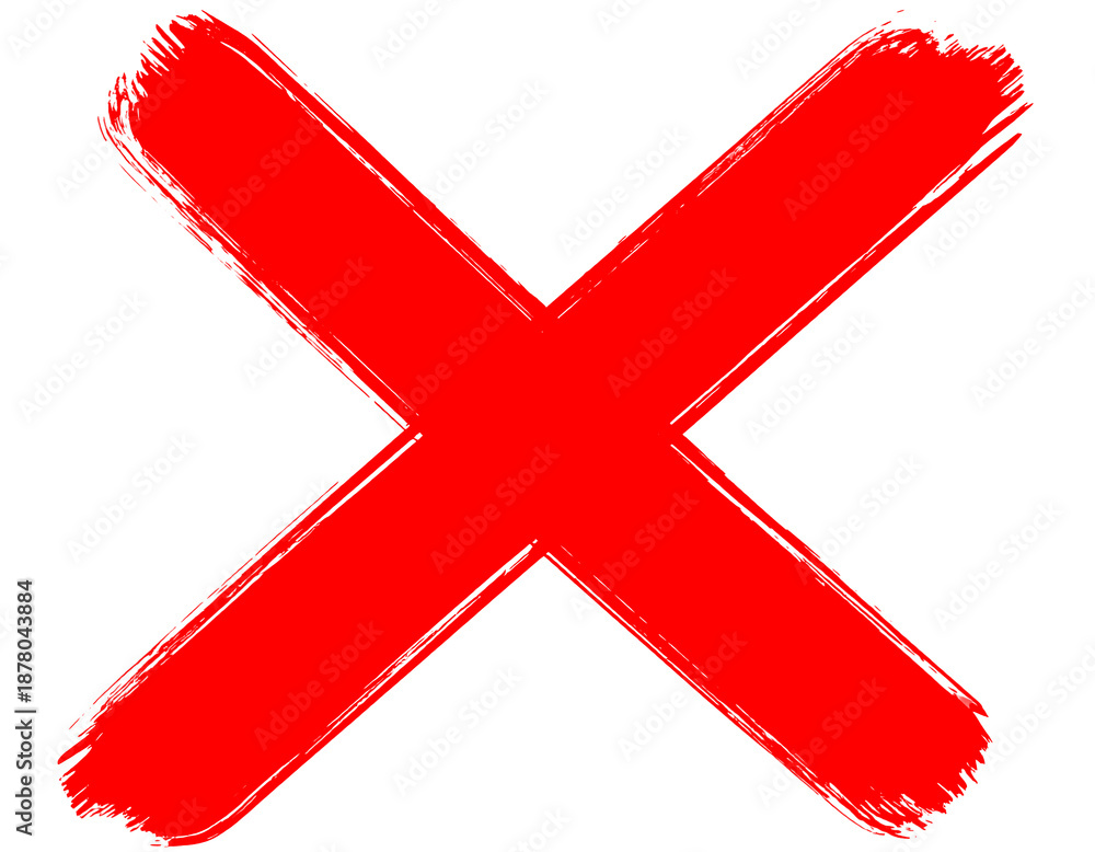 Obraz premium Vibrant red X symbol on black background for clear communication