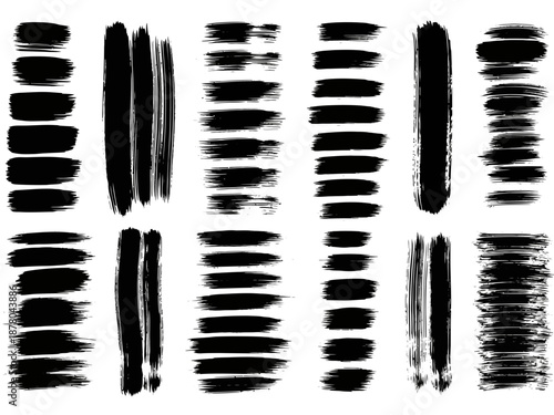 Collection of black brush strokes