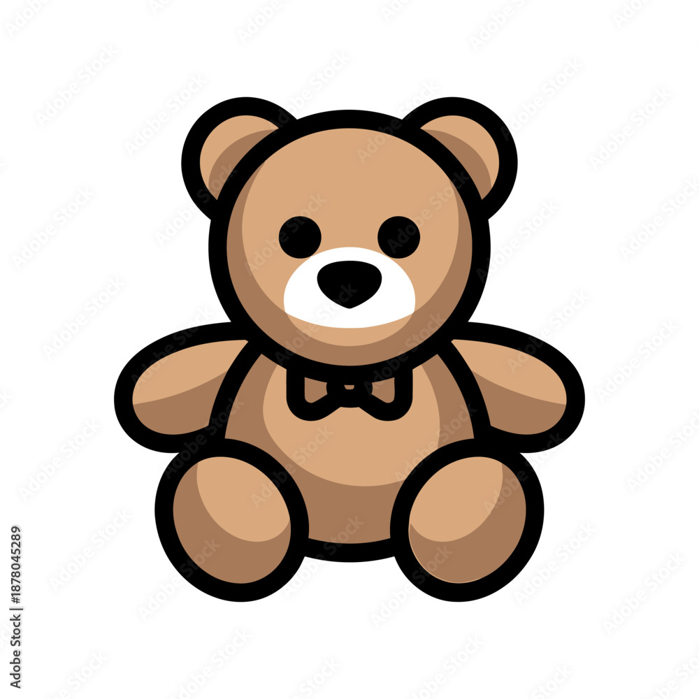 Fototapeta premium Teddy bear icon on White Background Vector Art Illustration on white background.
