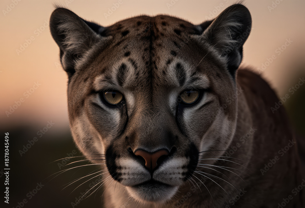 Obraz premium Big Cat with Intuitive Expression in Close-Up Portrait