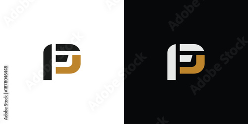 Modern and unique letter FP initials logo design