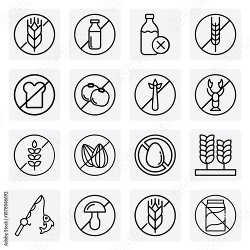 Food Safety And Dietary Restriction Information – Allergen-Free Symbols For Packaging, Menus, And Health Awareness Campaigns