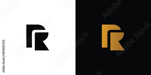 Strong and modern letter R initials logo design