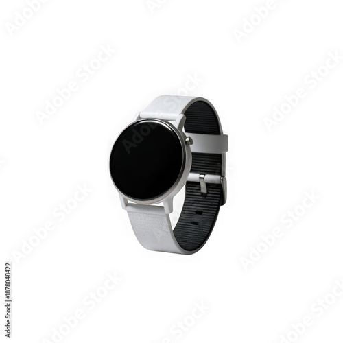 Modern smartwatch with black face and gray strap