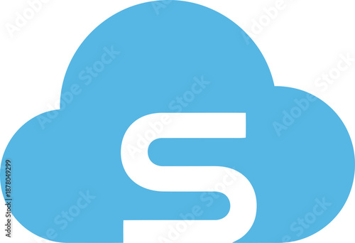 Cloud Storage Logo Symbol White Background.