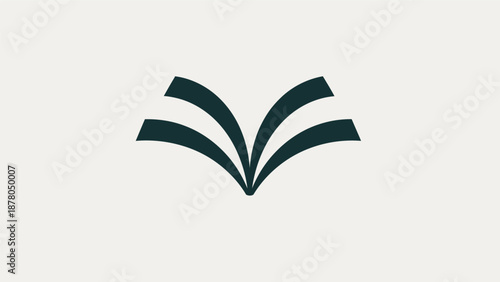 Simple Minimalist Open Book Logo Design Element.