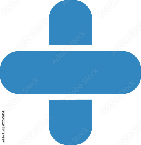 Blue medical cross symbol on white background health care.