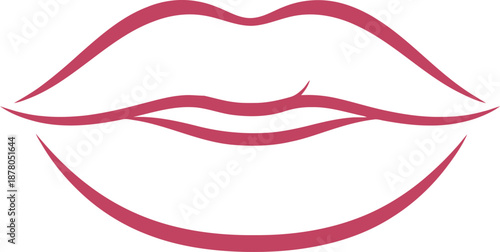 Stylized illustration of a pair of lips with pink color.