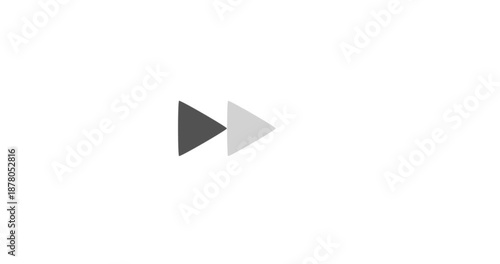 Fast forward arrow animation with repeating triangle indicators. Minimal forward icon suits media control and navigation visuals. Directional play symbols show speed