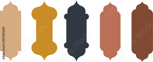 Modern islamic oriental window and arch shape collection for ramadan decorative design