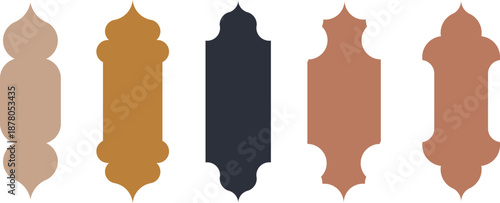 Modern islamic oriental window and arch shape collection for ramadan decorative design