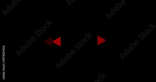 Fast forward sign moving. Triangular video element isolated on Transparent Background. fast forwarding button icon animation