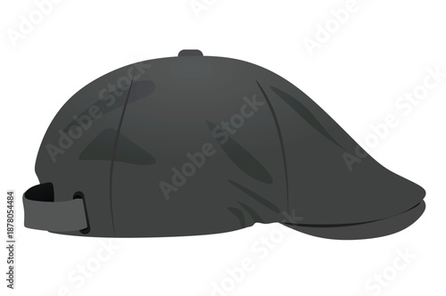 Grey beret cap. vector illustration