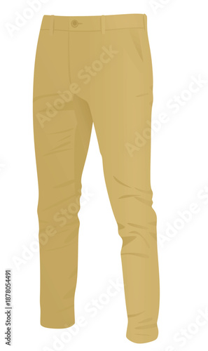 Brown chino pants. vector illustration