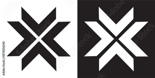 Letter Logo Design Template Negative Space Style Illustrations & Vectorsabstract knot, interlocking squares, geometric logo, woven shape, symmetry, symmetrical design, abstract symbol, modern icon, mi