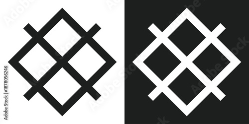 Letter Logo Design Template Negative Space Style Illustrations & Vectorsabstract knot, interlocking squares, geometric logo, woven shape, symmetry, symmetrical design, abstract symbol, modern icon, mi