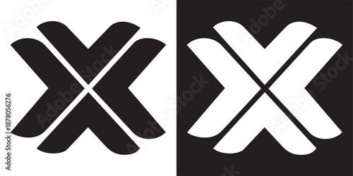 Letter Logo Design Template Negative Space Style Illustrations & Vectorsabstract knot, interlocking squares, geometric logo, woven shape, symmetry, symmetrical design, abstract symbol, modern icon, mi