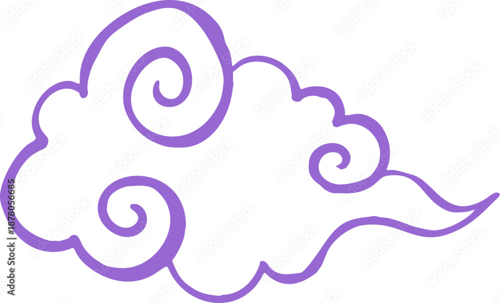 Obraz premium Japanese Cloud Hand Drawn
