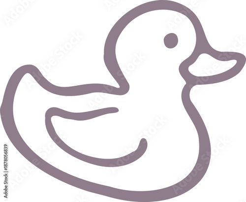 Rubber Duck Hand Drawn Outline