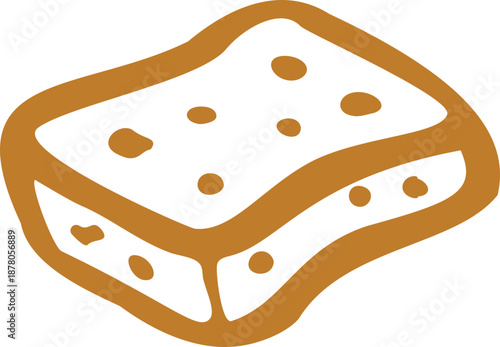 Hand Drawn Cheese Block Doodle