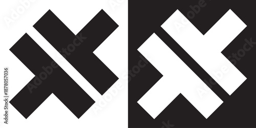 Abstract Interlocking Squares Logo Vector Black and White