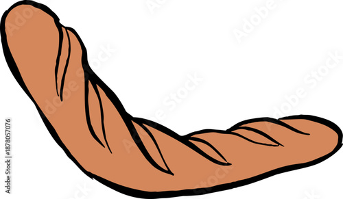 Hand Drawn Baguette Doodle