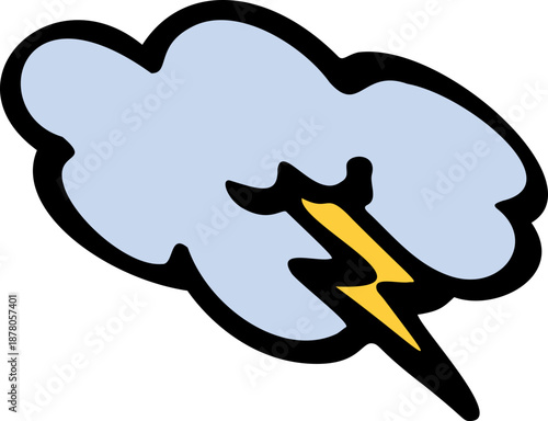 Doodle Thunder Cloud Icon