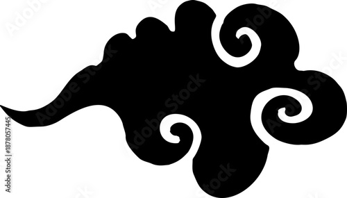 Japanese Swirl Cloud Silhouette