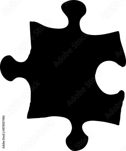 Hand Drawn Puzzle Piece Silhouette
