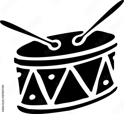 Toy Drum Stencil Icon