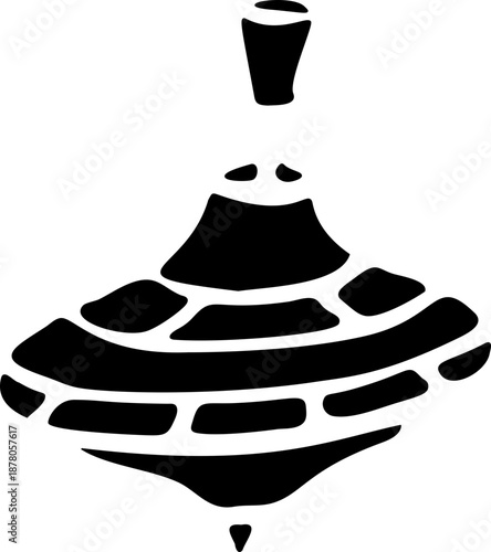 Spinning Top Stencil Silhouette