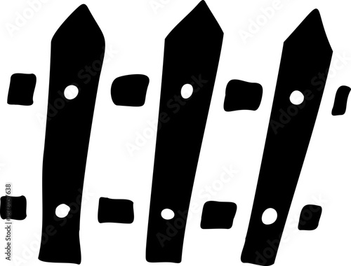 Hand Drawn Picket Fence Silhouette
