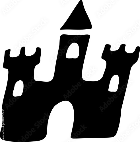 Hand Drawn Castle Silhouette